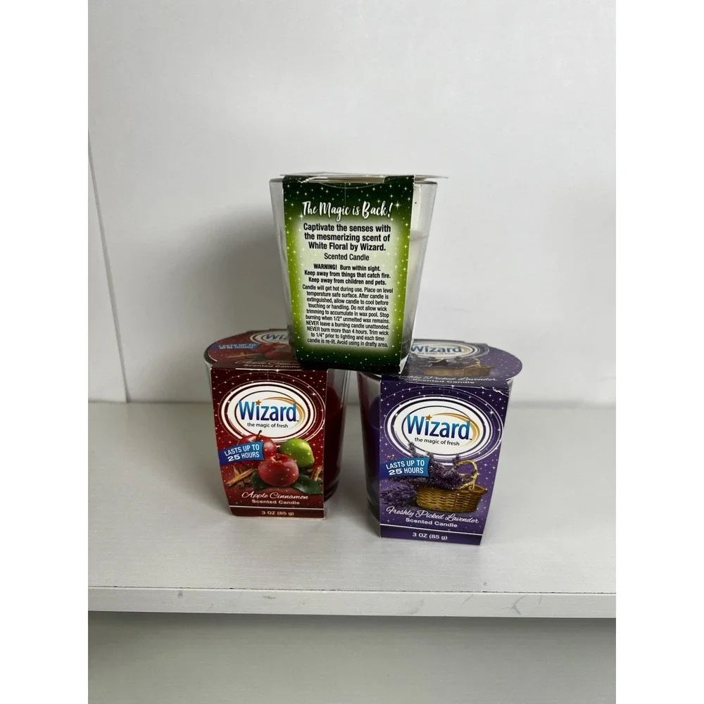 3x Wizard Scent Candle Odor Neutralizer 3 oz –‎ Mixed Scents – NEW
